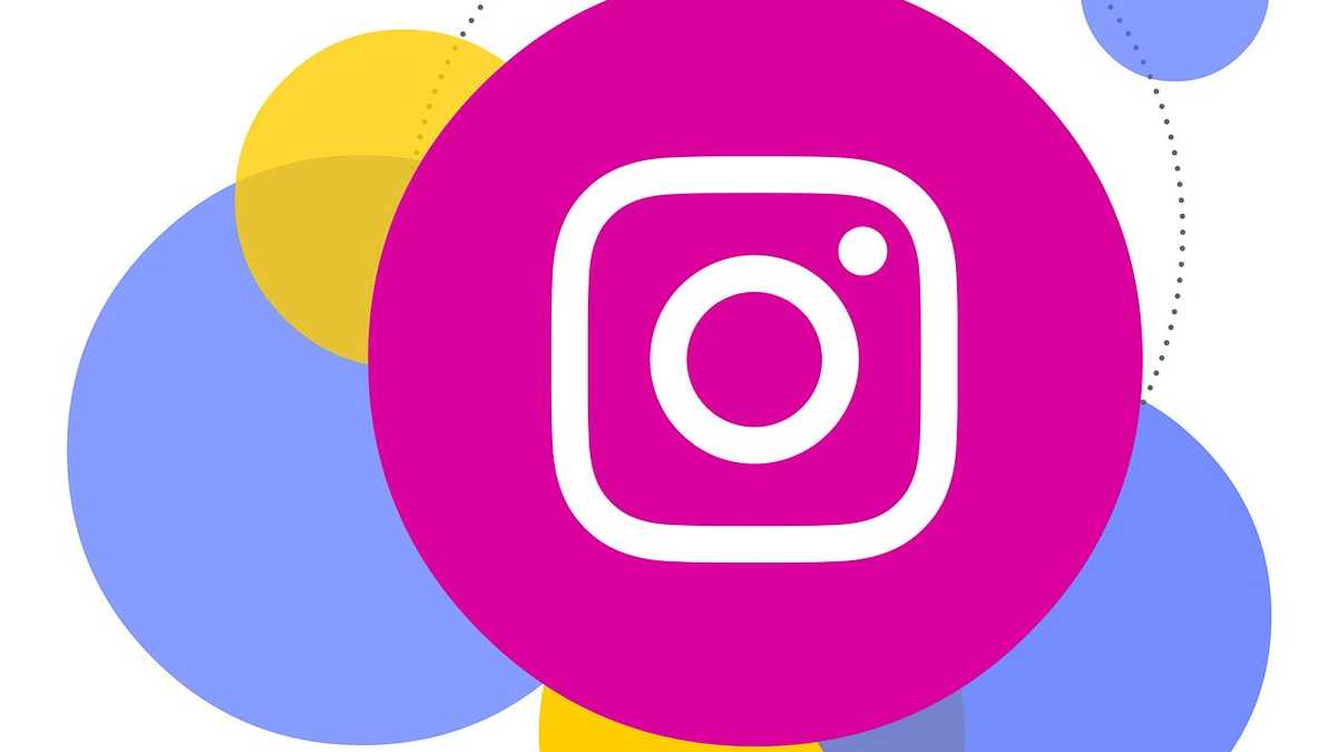 Insta Insta Logo auf bunten Punkten