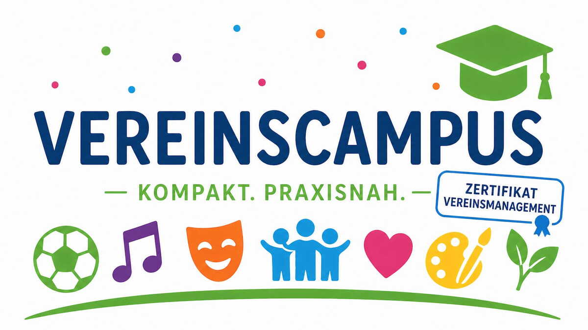 Vereinscampus mit verschiedenen Symbolen: Noten, Herz, Fußball