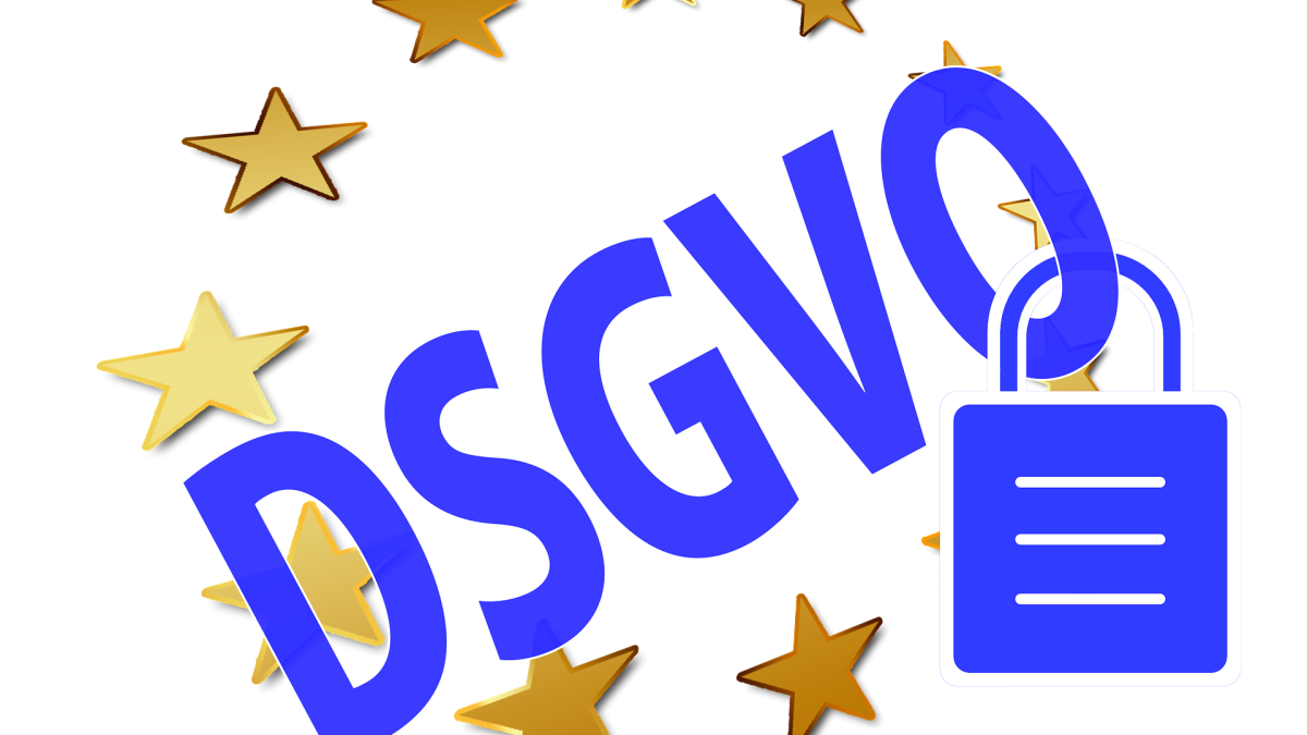 DSGVO-Schriftzug auf europäischen Sternen