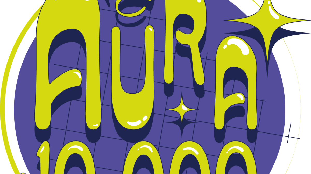 Logo AURA lila und gelb